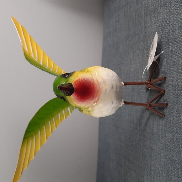 Hummingbird Garden Statue Figue Figurine Indoor Outdoor Painted Resin Metal - Picture 4 of 6